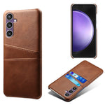 For Samsung Galaxy S23 FE Cover Dual Card Slots PU Leather + PC Phone Case