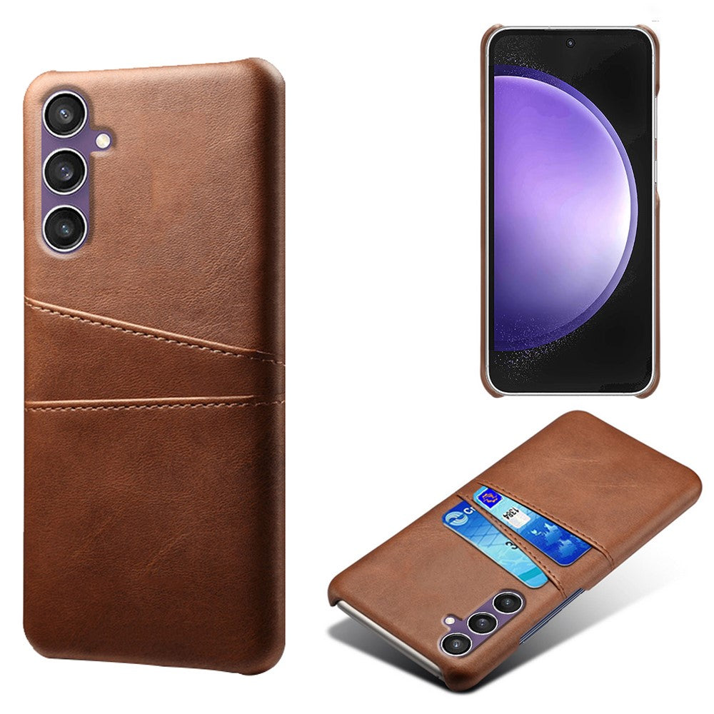 For Samsung Galaxy S23 FE Cover Dual Card Slots PU Leather + PC Phone Case