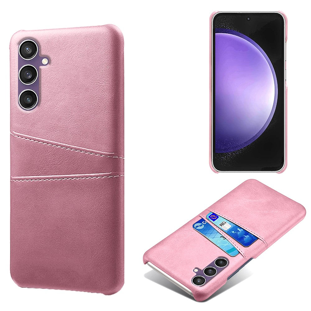 For Samsung Galaxy S23 FE Cover Dual Card Slots PU Leather + PC Phone Case
