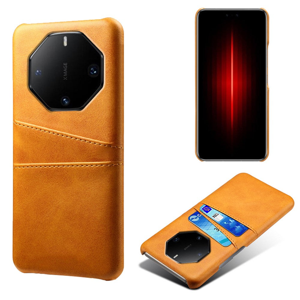 For Huawei Mate 60 RS Ultimate Case PU Leather Coated PC Phone Cover with 2 Card Slots