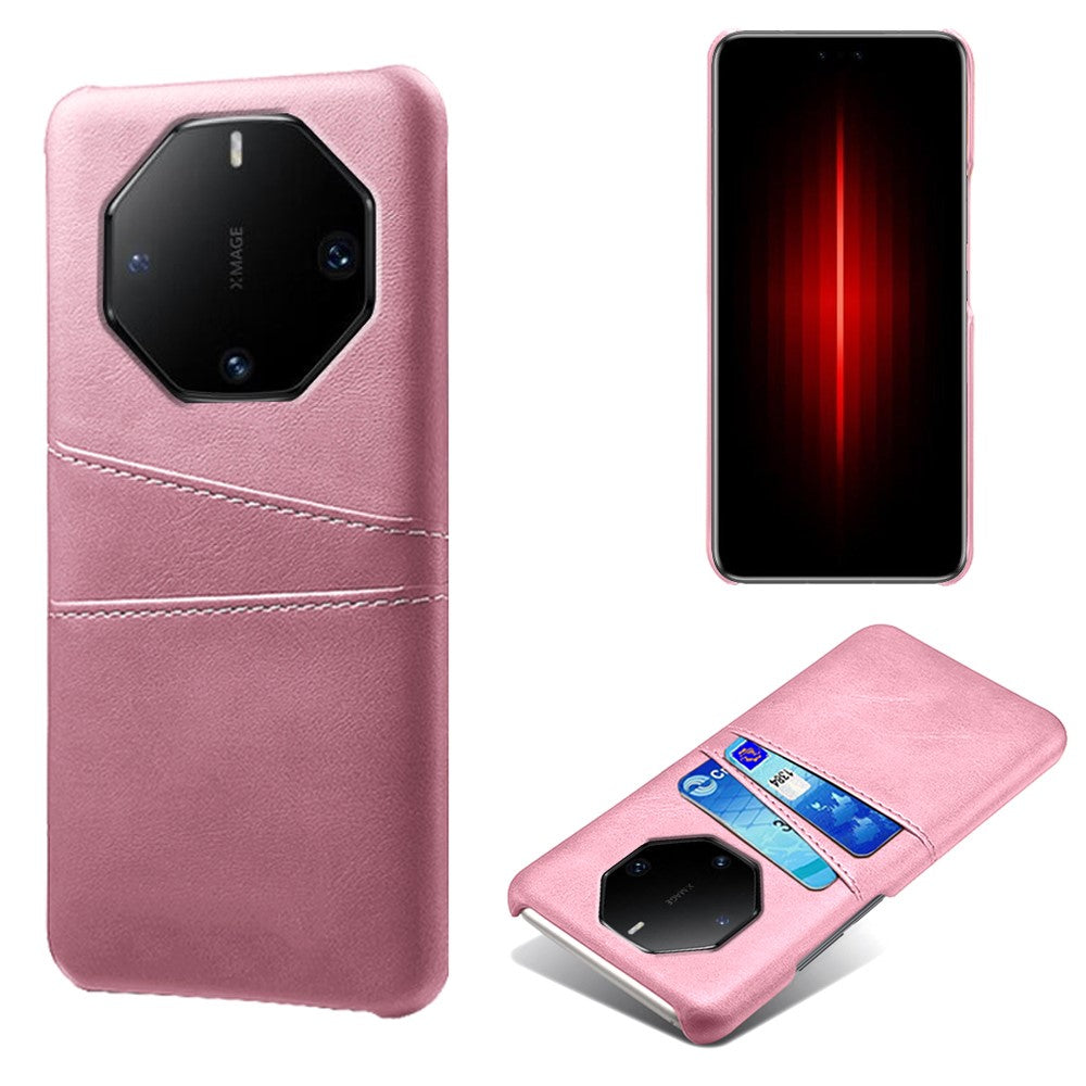 For Huawei Mate 60 RS Ultimate Case PU Leather Coated PC Phone Cover with 2 Card Slots