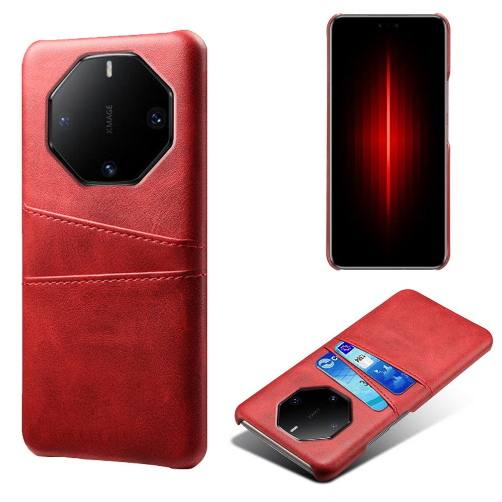 For Huawei Mate 60 RS Ultimate Case PU Leather Coated PC Phone Cover with 2 Card Slots