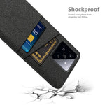 For Xiaomi 14 Hard PC + Cloth Mobile Phone Case Shockproof Cover with Dual Card Holder