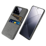 Xiaomi 14 Hårt PC + Tyg Mobilskal Stötsäkert Skydd med Dubbelt Korthållare