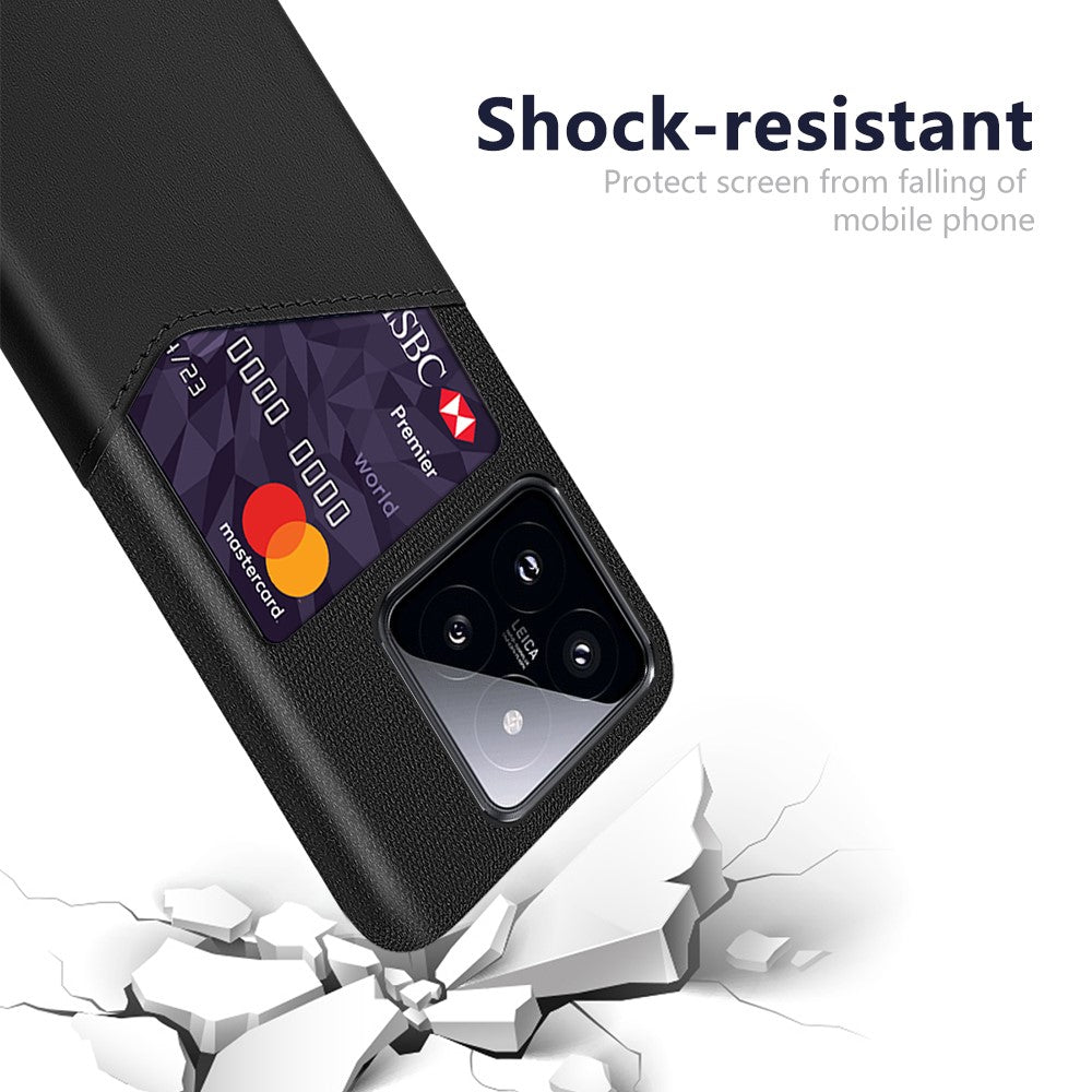 Cloth Texture Phone Case for Xiaomi 14 Protective Cover Shockproof PU+PC Phone Shell