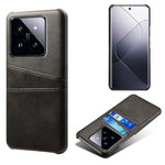 For Xiaomi 14 Case Dual Card Slots PU Leather Coated PC Protective Phone Cover
