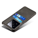 For Xiaomi 14 Case Dual Card Slots PU Leather Coated PC Protective Phone Cover
