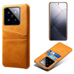 For Xiaomi 14 Case Dual Card Slots PU Leather Coated PC Protective Phone Cover