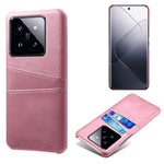 For Xiaomi 14 Case Dual Card Slots PU Leather Coated PC Protective Phone Cover