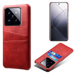 For Xiaomi 14 Case Dual Card Slots PU Leather Coated PC Protective Phone Cover