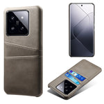 For Xiaomi 14 Case Dual Card Slots PU Leather Coated PC Protective Phone Cover