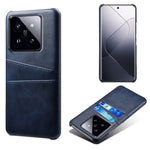 For Xiaomi 14 Case Dual Card Slots PU Leather Coated PC Protective Phone Cover