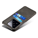 For Xiaomi 14 Pro Case Dual Card Slots PU Leather+PC Anti-drop Phone Cover
