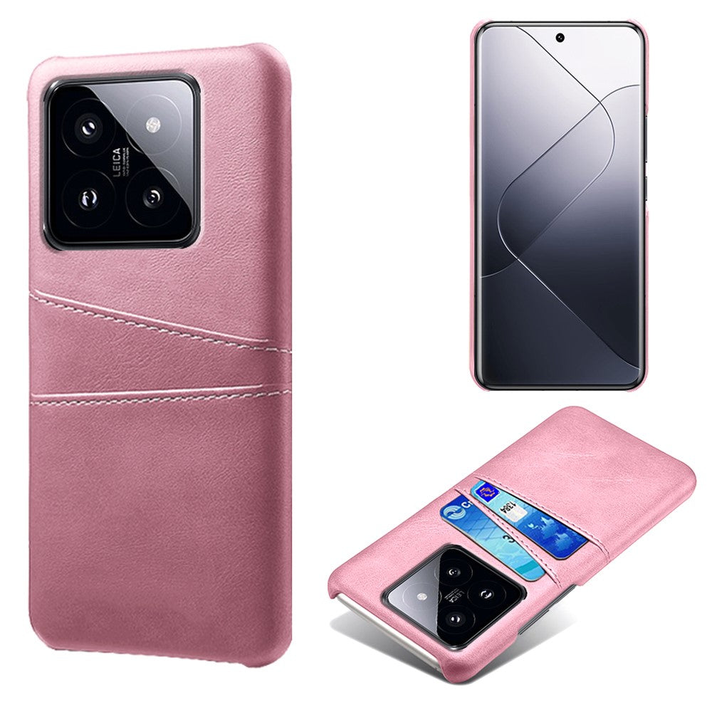 For Xiaomi 14 Pro Case Dual Card Slots PU Leather+PC Anti-drop Phone Cover