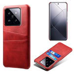 For Xiaomi 14 Pro Case Dual Card Slots PU Leather+PC Anti-drop Phone Cover