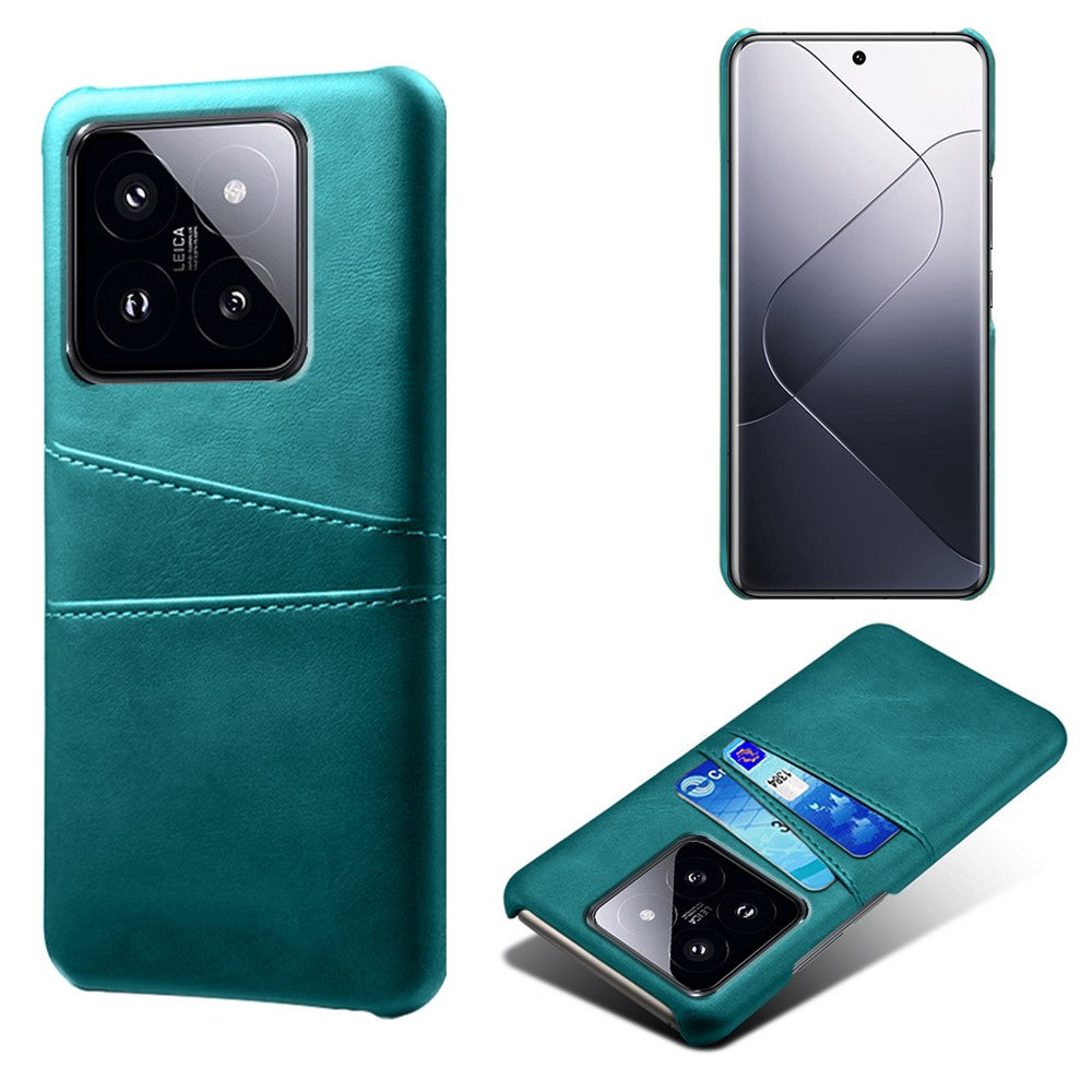 For Xiaomi 14 Pro Case Dual Card Slots PU Leather+PC Anti-drop Phone Cover