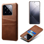 For Xiaomi 14 Pro Case Dual Card Slots PU Leather+PC Anti-drop Phone Cover
