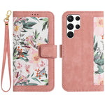 For Samsung Galaxy S24 Ultra Leather Case Flower Pattern Stand Phone Cover
