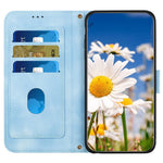 For Samsung Galaxy S24 Case PU Leather Flower Pattern Folio Phone Cover
