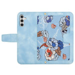For Samsung Galaxy S24 Case PU Leather Flower Pattern Folio Phone Cover