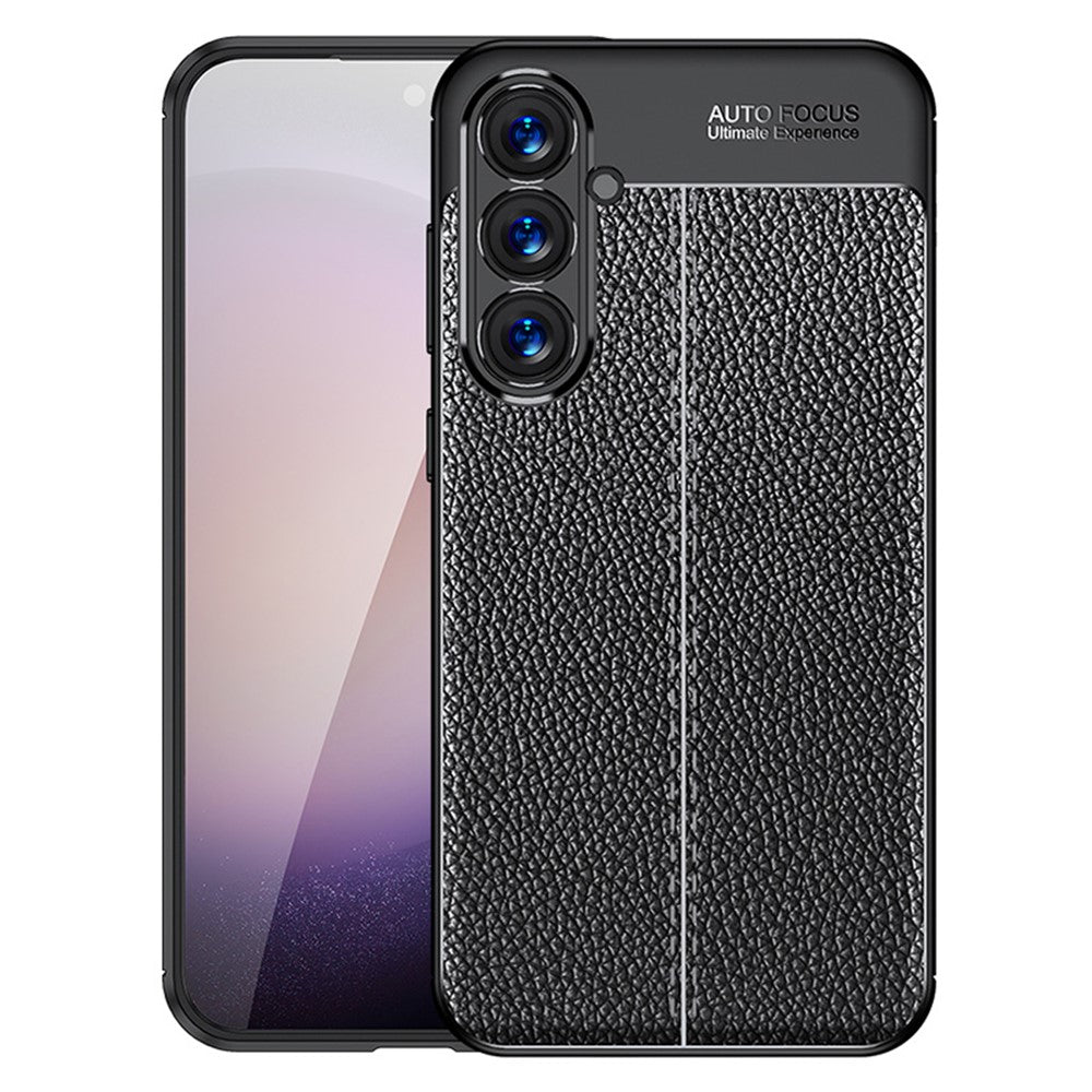 For Samsung Galaxy S24+ Case Litchi Texture Scratch-resistant Soft TPU Phone Cover