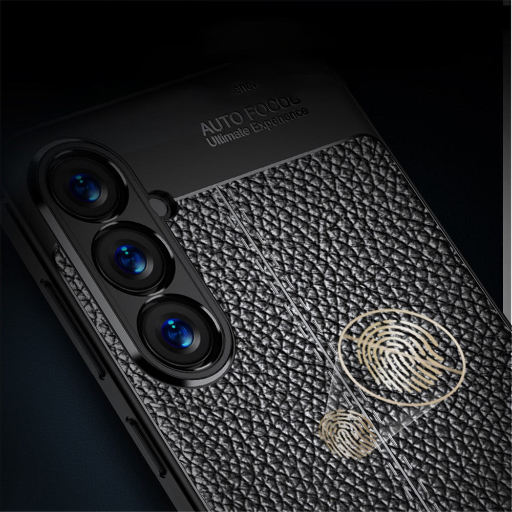 For Samsung Galaxy S24+ Case Litchi Texture Scratch-resistant Soft TPU Phone Cover