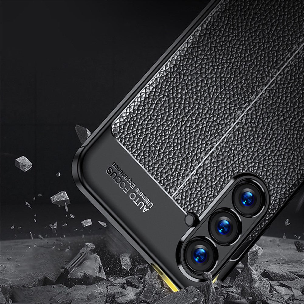 For Samsung Galaxy S24+ Case Litchi Texture Scratch-resistant Soft TPU Phone Cover