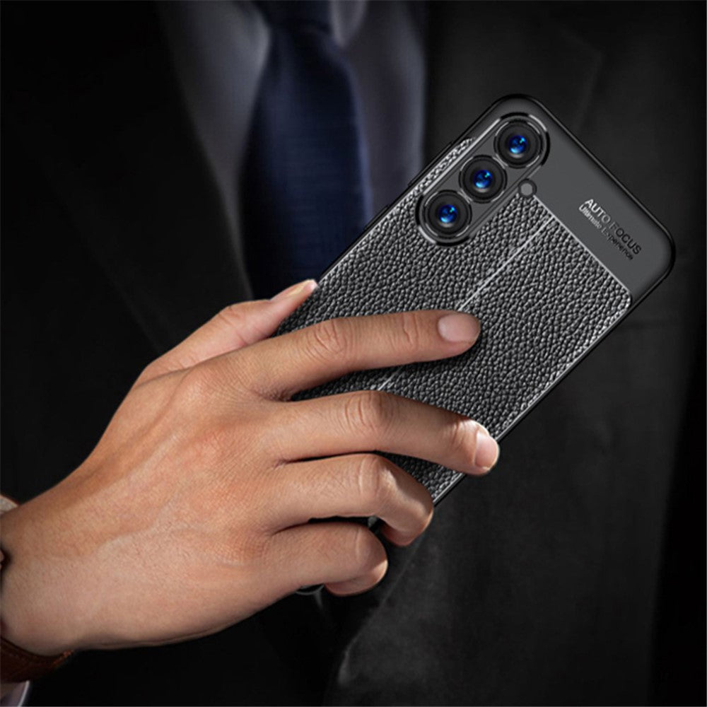 For Samsung Galaxy S24+ Case Litchi Texture Scratch-resistant Soft TPU Phone Cover