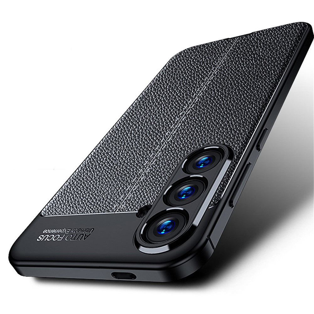 For Samsung Galaxy S24+ Case Litchi Texture Scratch-resistant Soft TPU Phone Cover