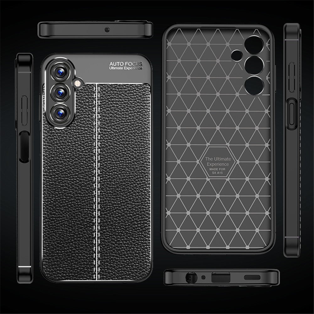 Slim Phone Case for Samsung Galaxy A15 4G Scratch-resistant Litchi Texture TPU Phone Cover