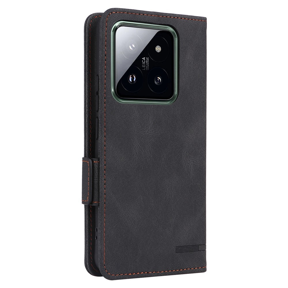 For Xiaomi 14 Pro Dustproof Cell Phone Shell Case PU Leather Wallet Hardware Decor Phone Cover