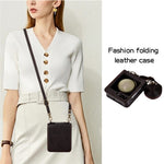 For Samsung Galaxy Z Flip5 5G Case Magnetic Phone Shell TPU+PU Leather Phone Cover with Strap
