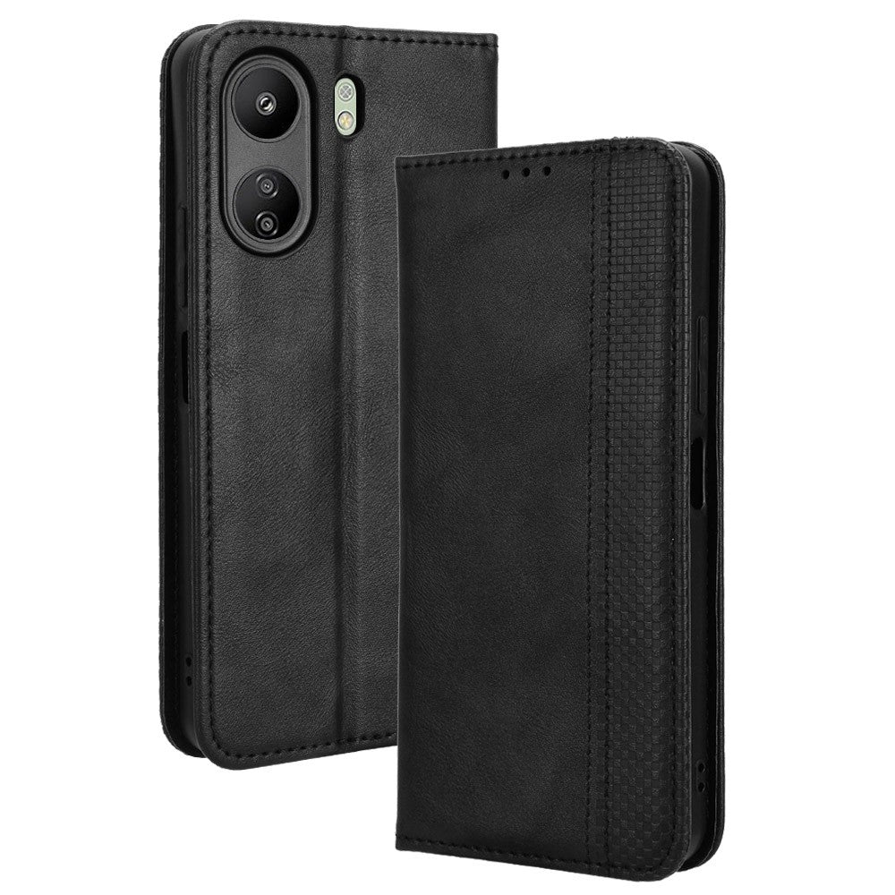 For Xiaomi Redmi 13C / Poco C65 4G Case Retro Phone Cover with Wallet Stand