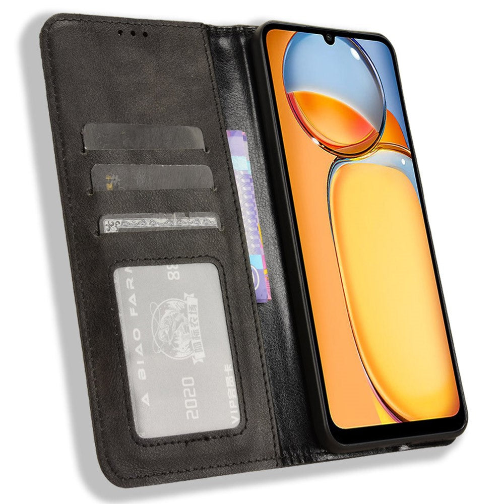 For Xiaomi Redmi 13C / Poco C65 4G Case Retro Phone Cover with Wallet Stand