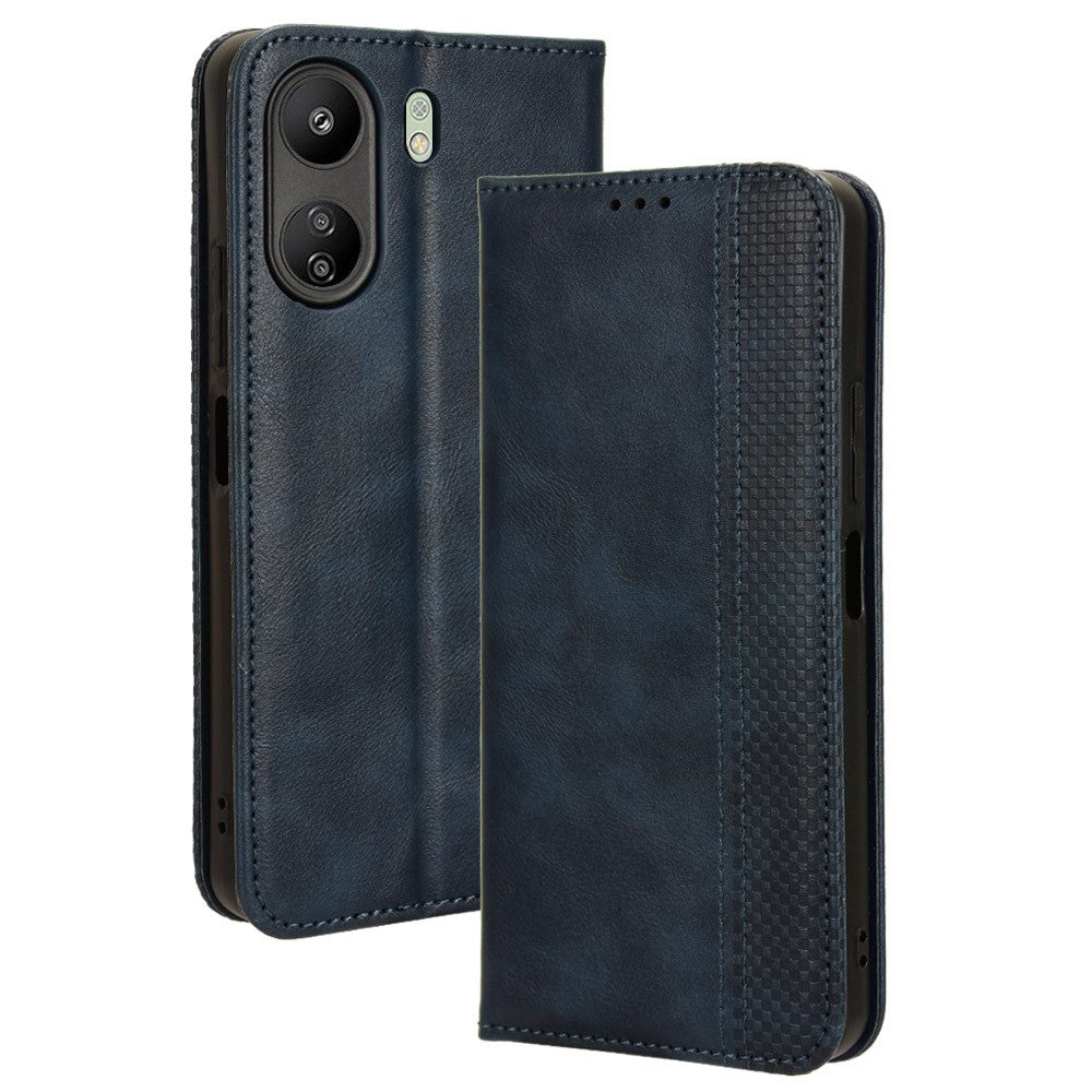 For Xiaomi Redmi 13C / Poco C65 4G Case Retro Phone Cover with Wallet Stand