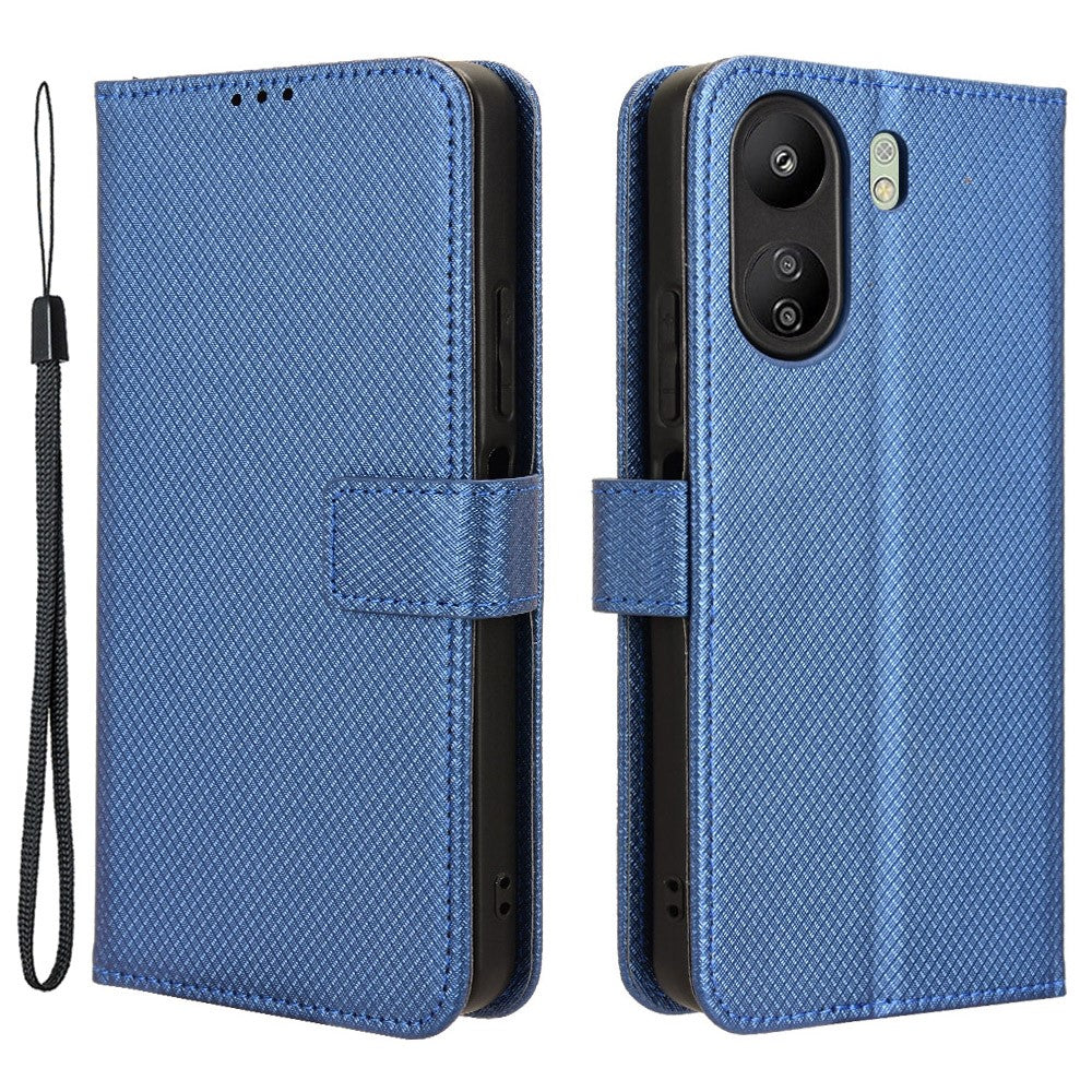 For Xiaomi Redmi 13C / Poco C65 4G Case Diamond Texture Leather Wallet Phone Cover