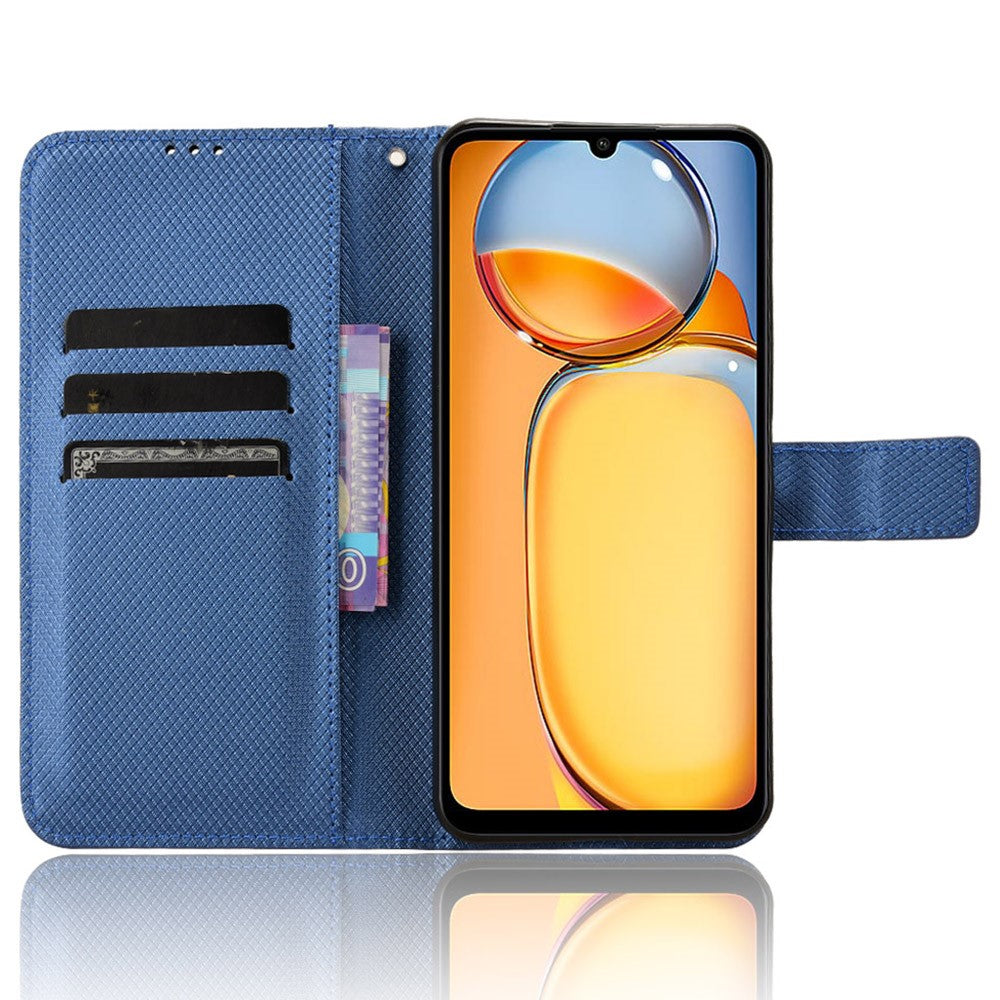 For Xiaomi Redmi 13C / Poco C65 4G Case Diamond Texture Leather Wallet Phone Cover
