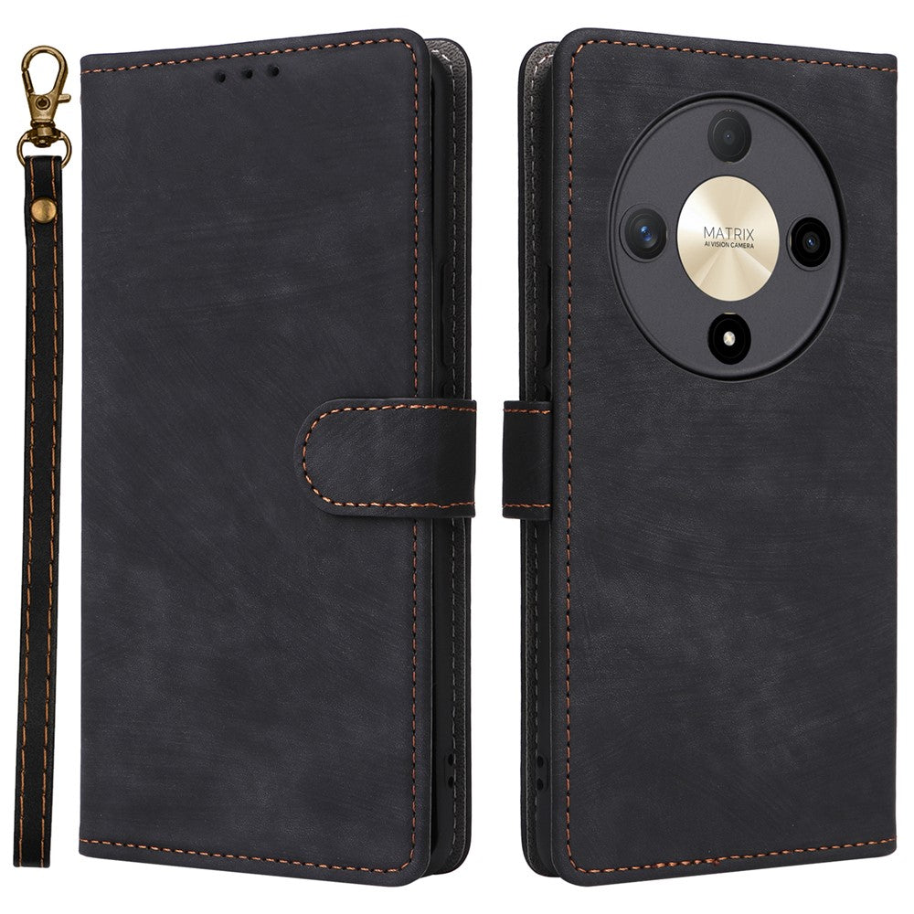 For Honor Magic6 Lite 5G / X9b 5G / X50 Case RFID Blocking Leather Wallet Phone Protection Cover with Strap