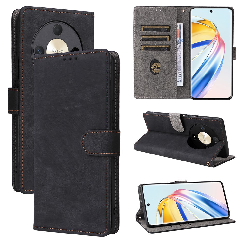 For Honor Magic6 Lite 5G / X9b 5G / X50 Case RFID Blocking Leather Wallet Phone Protection Cover with Strap