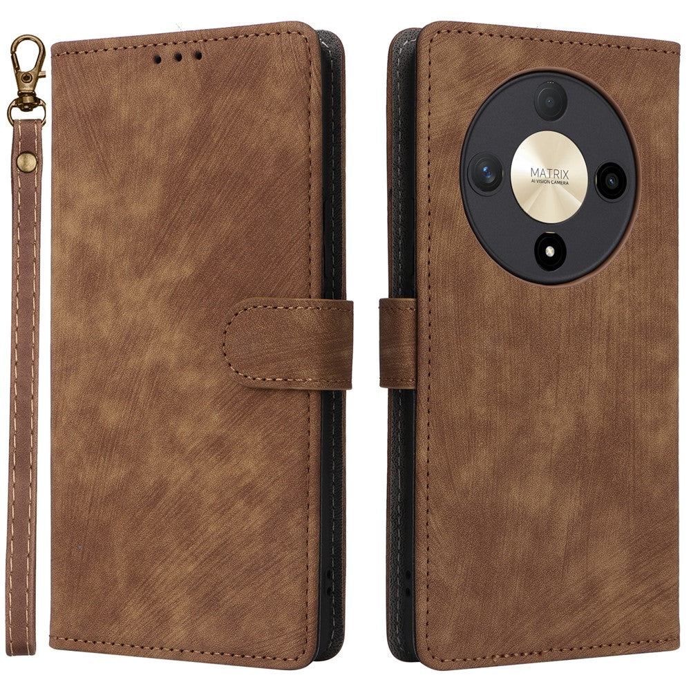 For Honor Magic6 Lite 5G / X9b 5G / X50 Case RFID Blocking Leather Wallet Phone Protection Cover with Strap