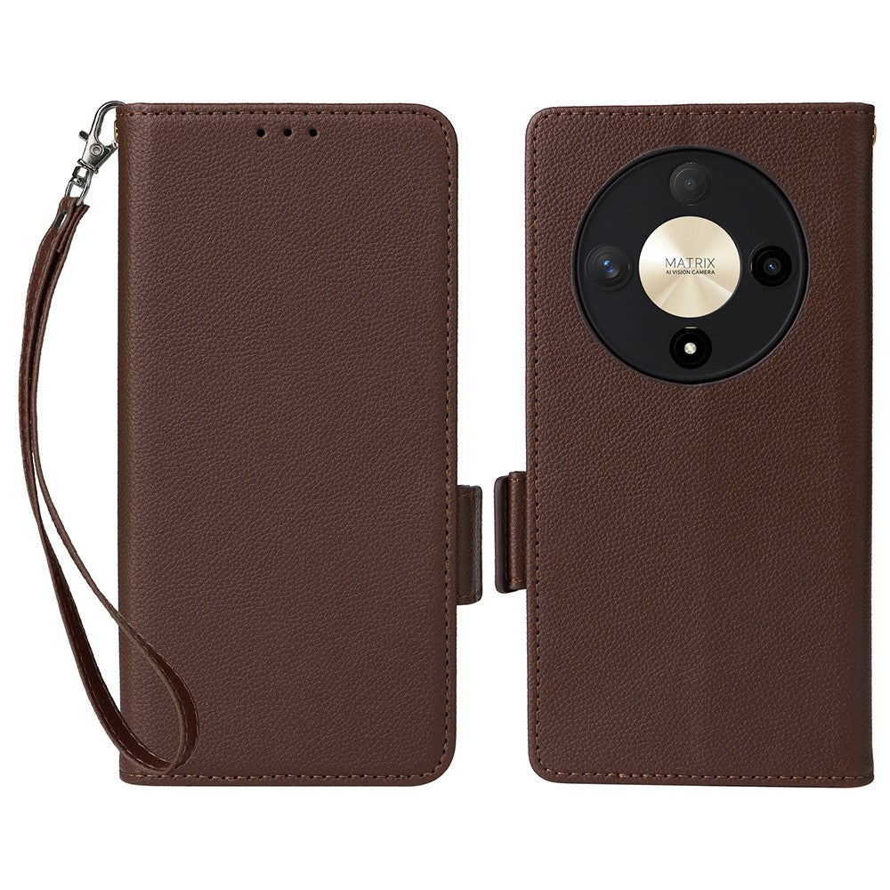For Honor Magic6 Lite 5G / X9b 5G / X50 Cover PU Leather Wallet Cell Phone Case with Strap