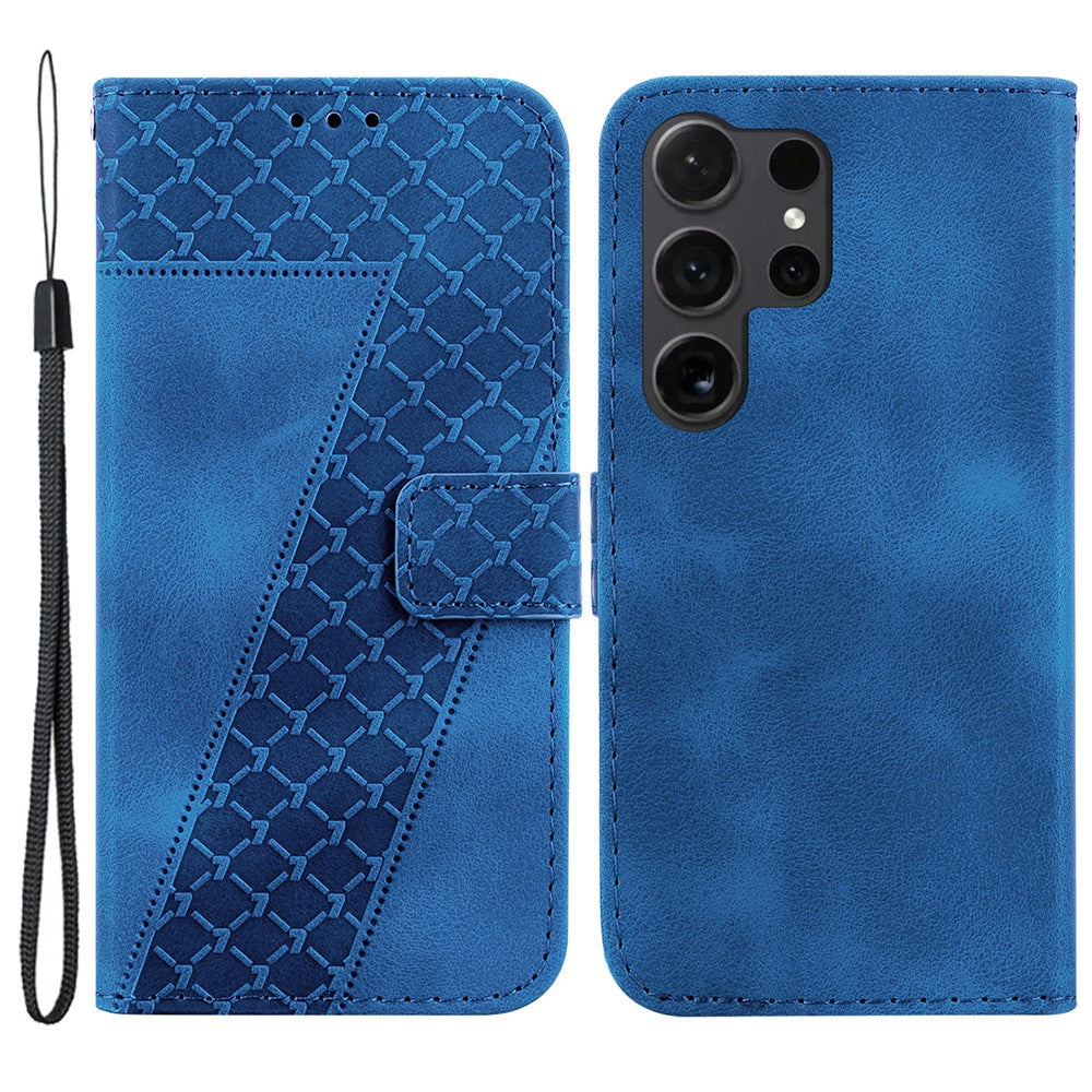 For Samsung Galaxy S24 Ultra Case PU Leather+TPU Imprinted Phone Protection Cover
