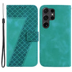 For Samsung Galaxy S24 Ultra Case PU Leather+TPU Imprinted Phone Protection Cover