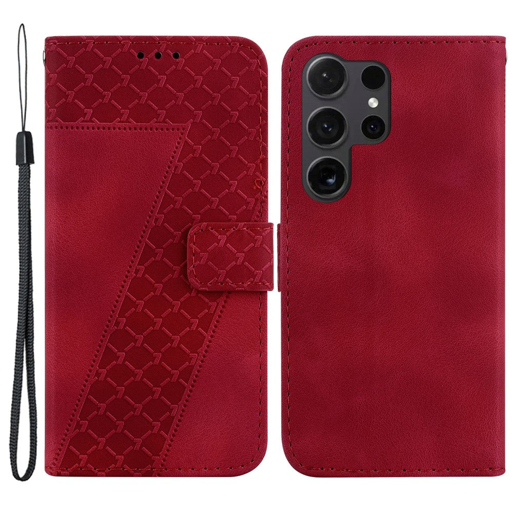 For Samsung Galaxy S24 Ultra Case PU Leather+TPU Imprinted Phone Protection Cover