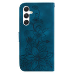 For Samsung Galaxy S24 Case Flower Imprint Wallet Phone Cover