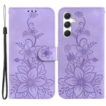 For Samsung Galaxy S24 Case Flower Imprint Wallet Phone Cover