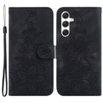 For Samsung Galaxy S24 Case Flower Imprint Wallet Phone Cover