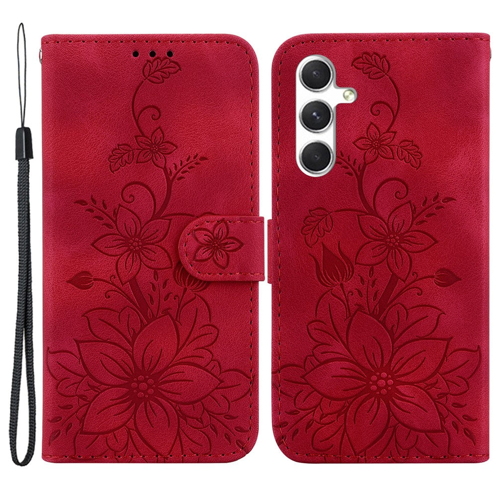 For Samsung Galaxy S24 Case Flower Imprint Wallet Phone Cover
