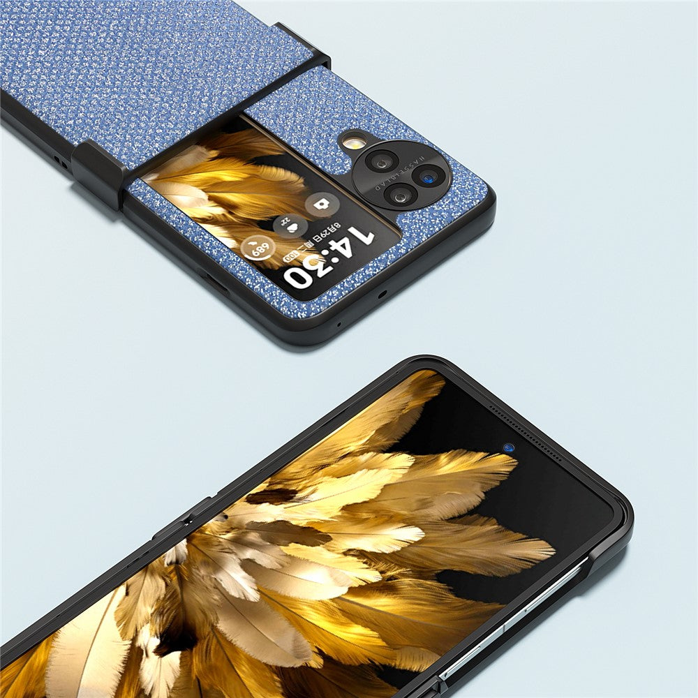 ABEEL For Oppo Find N3 Flip 5G Case PU Leather+PC Rhinestone Texture Phone Cover
