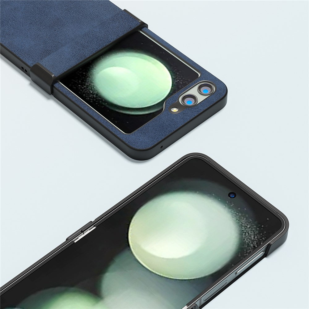 ABEEL Til Samsung Galaxy Z Flip5 5G Telefoncover PU-læder + Hård PC Hængsel Beskyttelsescover